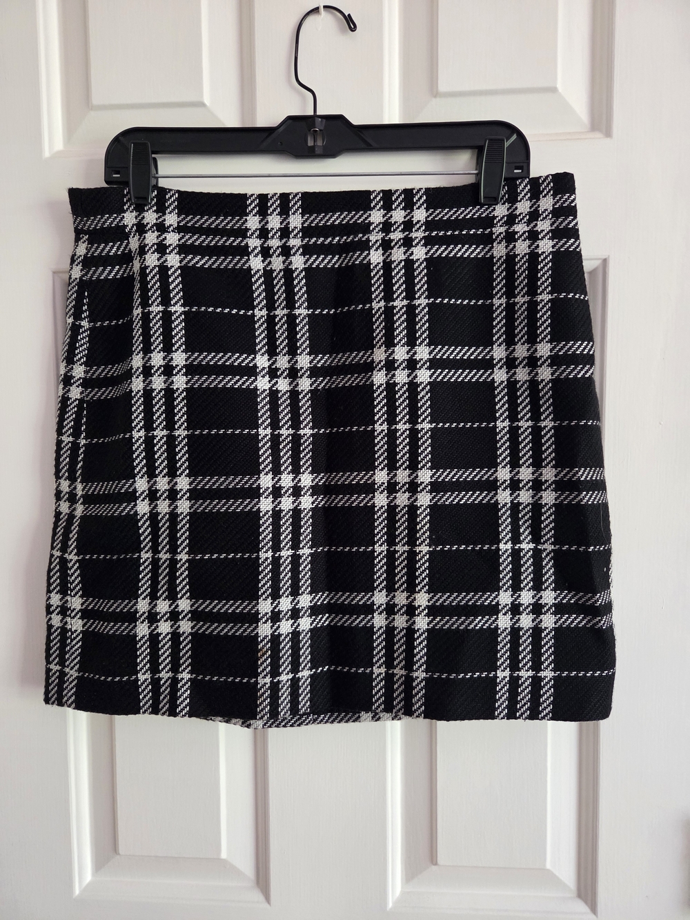 J. Crew Black & White Plaid Mini Skirt